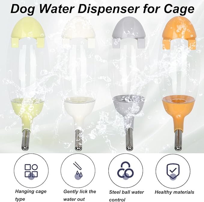 No-Drip Water Bottle/Feeder for Hamsters/Guinea Pigs/Ferrets/Rabbits/Cats and Dogs, Small Animals and Small Pets - for Use in Cages, Crates or Suspension Mounts.13.5 oz. Nozzle 10 mm, Grey