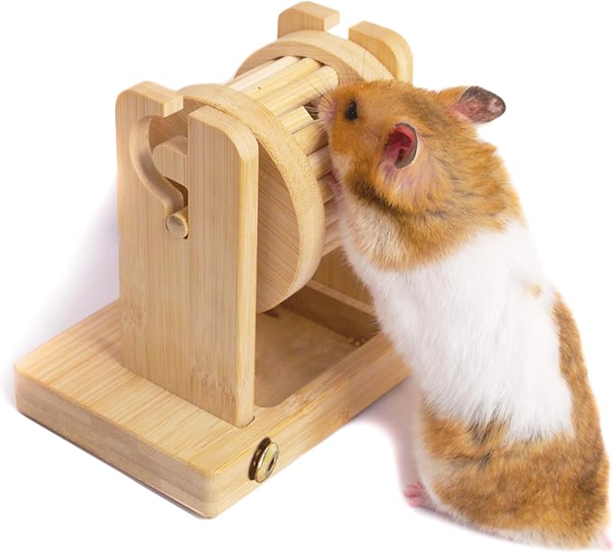 Hamster Enrichment Toys - Wooden Rat Toys for Pet Rats & Mice - Interactive Foraging Puzzle Feeder for Syrian, Dwarf - Small Animal Treat Dispenser