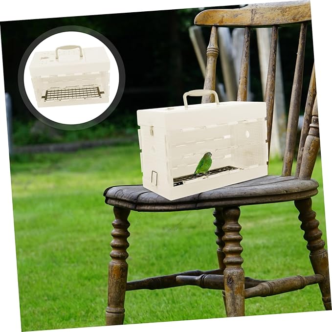 HANABASS Small Bird Carrier Cage with Handle 11.41 X 7.48 X 5.51 Inch Lightweight Portable Parrot Travel Cage Ventilated for Outdoor and Home Use