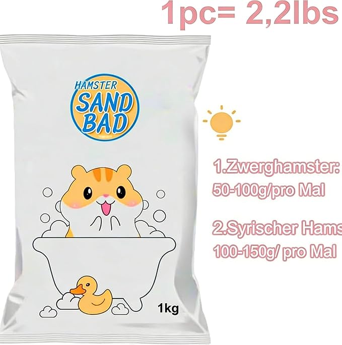 Meow&Woof Bath Sand for Hamster 2.2 lbs Dust Free Desert Sand or Potty Litter Sand for Chinchillas Gerbil Syrian Mice Small Animals Trial Version 2.2 Lbs
