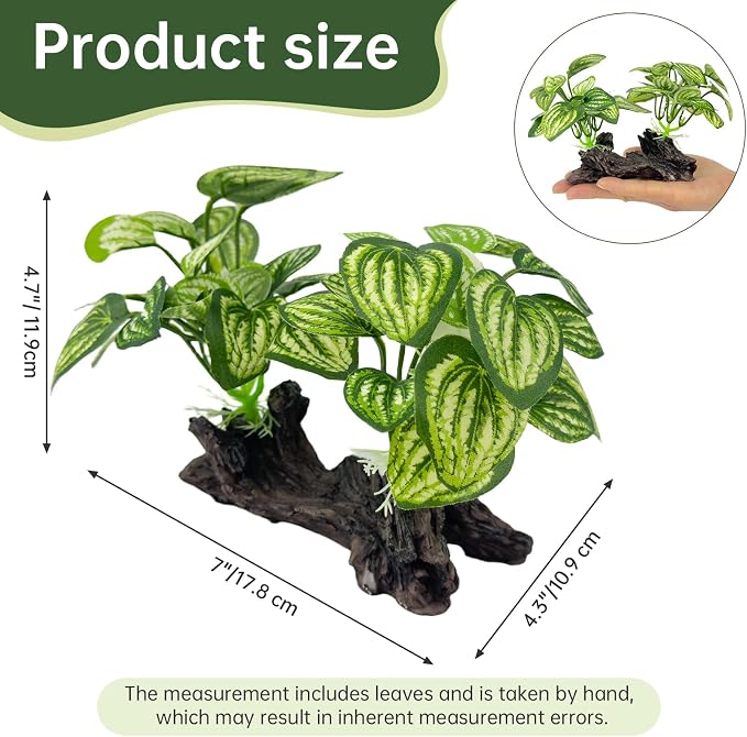 Fish Tank Decor, Aquarium Plants, Reptile Tank Accessories | Artificial plant decorations for aquariums and amphibian habitats, providing both hiding spots and decoration. Type-D