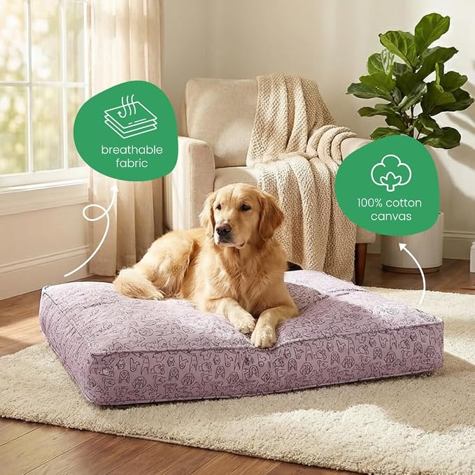 Molly Mutt Only You Dog Bed Duvet Cover, 100% Cotton Canvas Cover for Dog, Puppy, or Cat Bed, Durable, Washable, and Free of Harmful Chemicals, Small, 22"x27"x5"