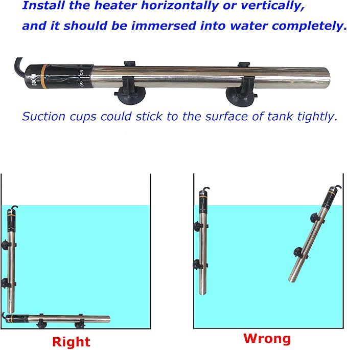 Aquarium Heater, 500W Submersible Fish Tank Heater Underwater Turtle Water Warmer for 40-90 Gallon Tank with with Intelligent LED Temperature Display and External Temperature Controller