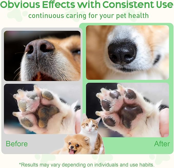 Dog Paw Balm & Nose Balm (2.1oz ), Lick-Safe | All-Natural Dog & Cat Paw Protector Soother with Organic Coconut Oil for dog Dry and Cracked Paws, Nose, Elbows for Hot Pavement & Winter Protection