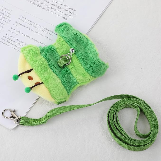 Ferret Harness and Leash Set Small Animals Vest Harness with Safe Bell Walking Clothes for Baby Rabbit Guinea Pig Teacup Chihuahua Mouse and Other Small Pets