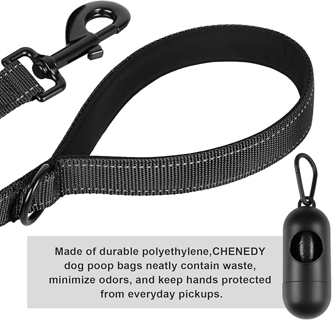 Heavy Duty Dog Leash, Leashes for Large Breed Dogs .5FT.6FT, Double Handle Dog Leash, Reflective Training Lead, Perfect for Medium to Large Dogs(5FT, Black)