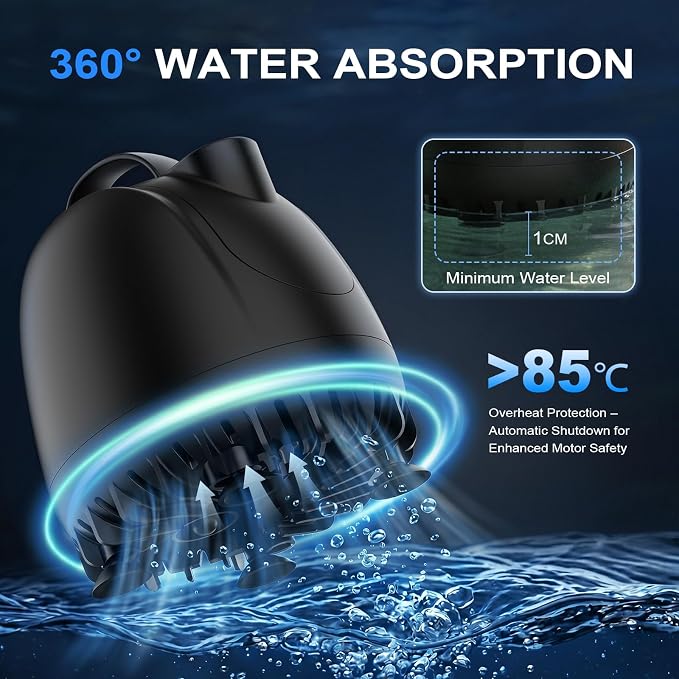 hygger 369GPHSubmersible Aquarium Water Pump (1500L/H 25W) with 2 Nozzles | Ultra Quiet Fish Tank Pump with Ceramic Shaft, Overheat Protection for Aquarium, Pond, Hydroponics (6.5ft Lift)