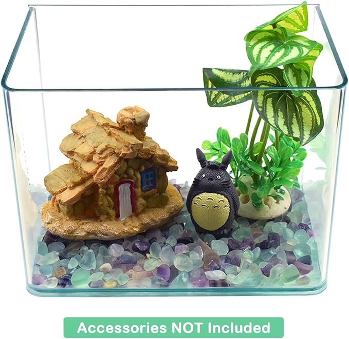 Decorative Crystal Pebbles, 2 Lbs/920g (Fill 1.8 Cups) Natural Quartz Stones Aquarium Gravel Sea Glass Rock Sand for Vase Fillers/Fish Turtle Tank/Succulent Plants Decoration
