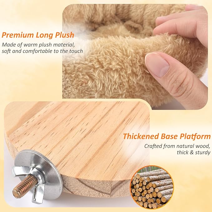 DBNESS Small Bird Nest for Cage, Removable Plush Parrot Hammock Warm Resting Perch Platform for Budgies Cockatiel Conure Parakeet Hamster Washable Breeding Sleeping Lay Eggs Nesting