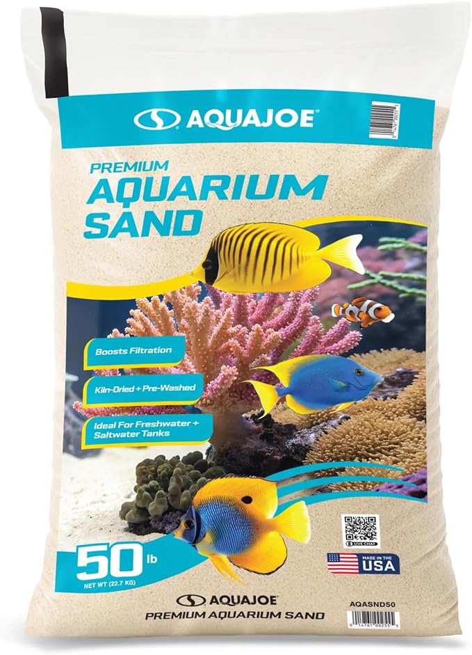 Aqua Joe 50 lb Aquarium Sand for Freshwater & Saltwater Tanks, AQASND50