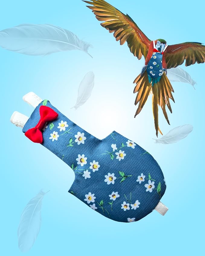 UKJENT Bird Diaper Protective Parrot Nappy 2 Pack, Reusable Flight Suit with Waterproof Inner Layer, Washable Cute Urine Wet Suit for Cockatiel Monk Parakeet Sun Parakeet Lory(S)