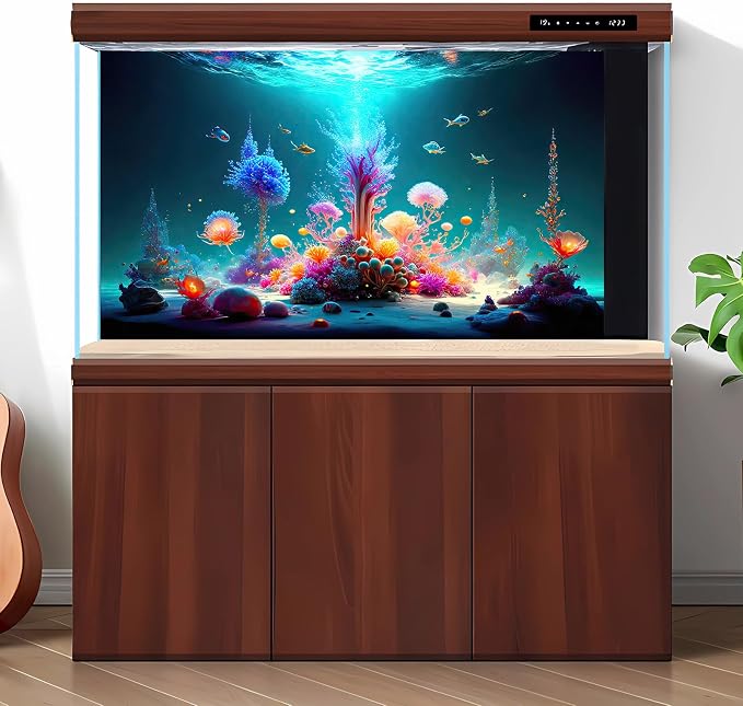 Jellyfish Aquarium Background Underwater Sunray Scene Fish Tank Background Under The Sea Corals Ocean Seabed Landscape Terrarium Backgrounds Tropical Sea Marine Life Aquarium Tank Wallpaper 72x18in