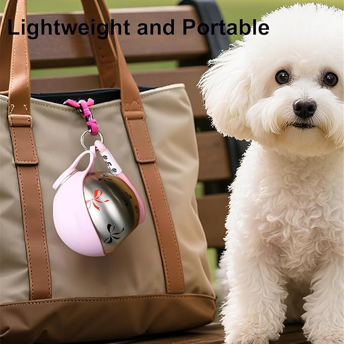 2-in-1 Portable Dog Water Bottle for Small Dogs, Foldable Pet Water Bottle, Portable Super Design Dog Water Bottle for Small Dog Walking, Hiking & Travel, Leak-Proof & Compact Dog Travel (Pink-A)