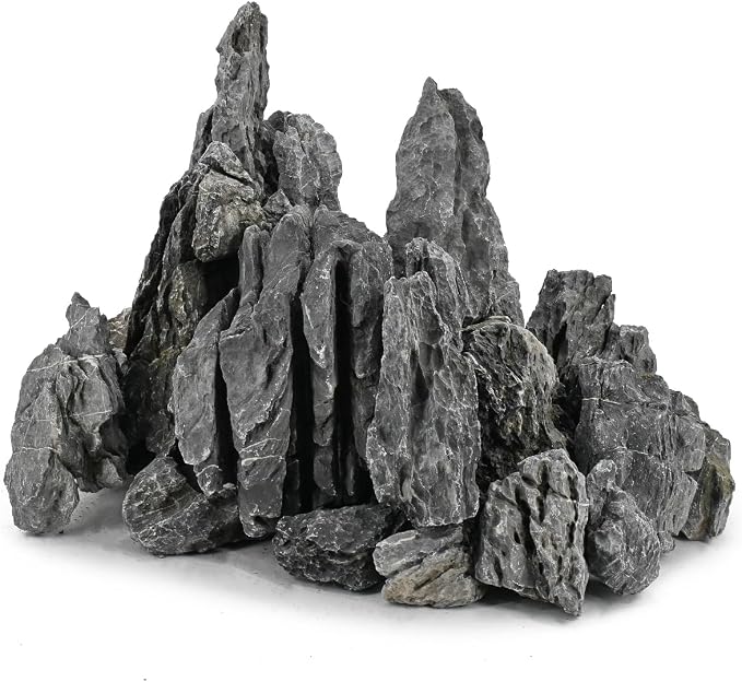 Unocho Seiryu Rock Aquarium Stones 11lb Natural Stone for Aquascaping Fish Tank Aquarium Landscaping Model Tank Decoration Miniature Fairy Garden(3-8 Inches)