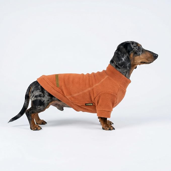 Fitwarm 3 Pack Classic Fleece Dog Sweater, Turtleneck Dog Sweatshirt, Winter Clothes for Small Dogs Boy Girl, Pet Pullover Jumper, Cat Apparel, Orange, Yellow, Coffee, XXL