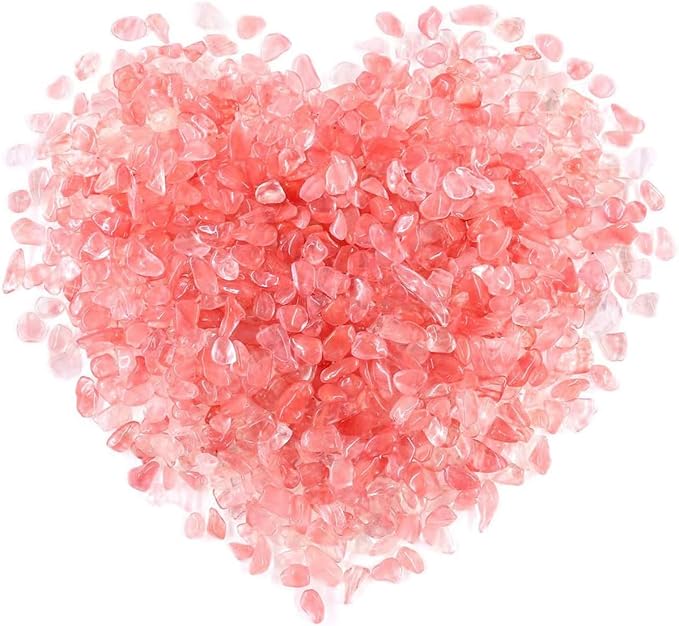 WAYBER Crushed Pink Man-Made Quartz Decorative Gravel Stones, 1 Lb (460g) | Toxin-free, Colorfast, Great for Reiki Healing, DIY Crafts, Vase Filler, Aquarium Landscaping & Planter Décor