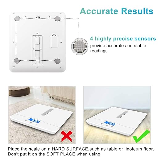 Digital Pet Scale, Baby Scale, with 3 Weighing Modes(kg/oz/lb), Max 220 lbs, Capacity with Precision up to 0.02lbs, White, Suitable for Infant, Puppies, Mom