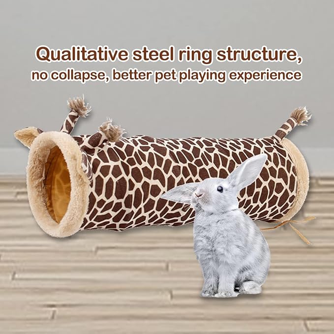 Bunny Guinea Pig Hideout Collapsible, Rat Ferret Tube Hideway, Small Animal Tunnel Toy Cage Accessories for Hedgehog Chinchillas Rabbit