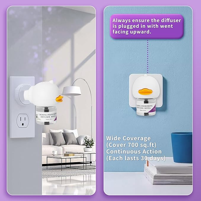 Cat Calming Diffuser Advanced Cat Pheromones Calming Diffuser, Enhanced Calming Pheromone Diffuser, 60 Day Starter Kit (48 mL*2pcs)