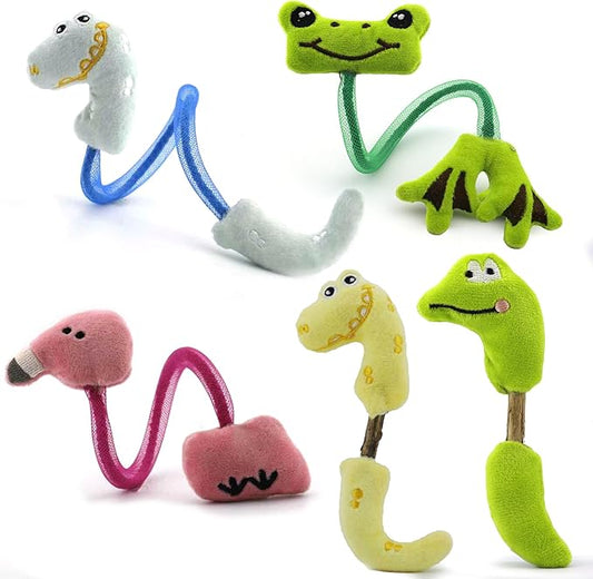 Interactive Cat Toys Set, Silvervine Chew Sticks and Catnip Spring Ropes, Indoor Cat Toys for Exercise and Dental Care, for All Cat Breeds (5 Packs)