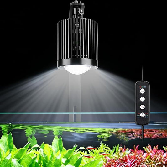 fishkeeper Clip On Aquarium Stream Light with 24/7 Mode(36W) | Fish Tank Light with Timer, DIY 3 Colors 10 Brightness, Full Spectrum Aquarium Light with Clamp for Freshwater Plants