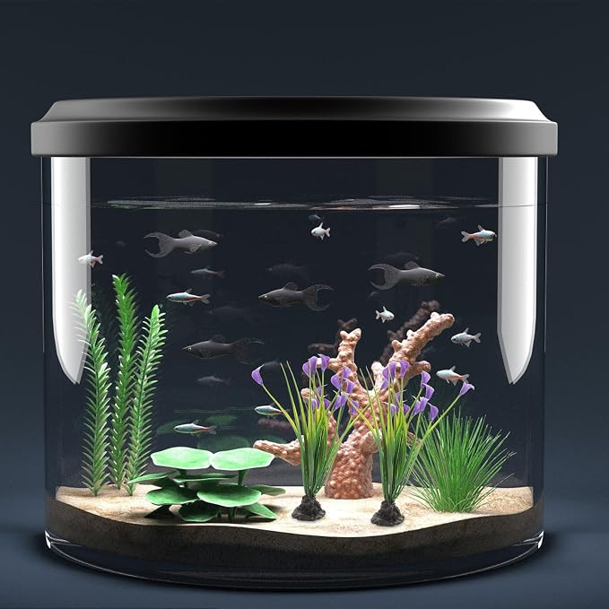 iplusmile Decorative Fish Tank Plant 2Pcs Realistic Silk Aquarium Plants for Fish Tank Supplies Aquarium Decor Plastic Water Plants for Home Office