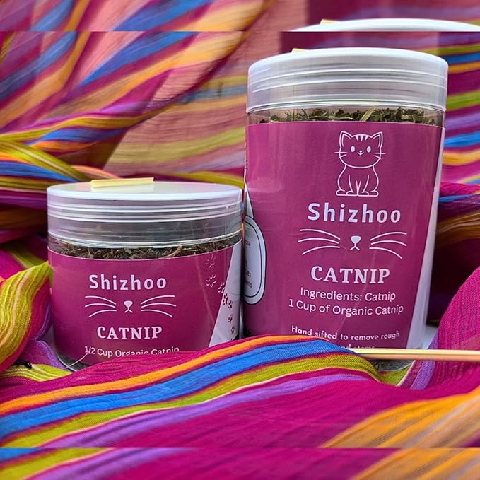 100% Natural Catnip for Cats & Kittens Premium Organic Blend to Energize and Excite Cats, Safe for Cat Play, Training, Refillable Catnip Toys, Cat Tree and Cat Bed (1/2 Cup)