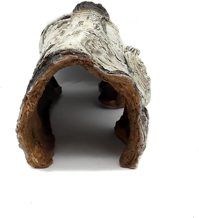 JIHAQUA Aquarium Resin Bark Terrarium Decor, Lizard, Snake or Reptile Hide | Lizard, Spider and Aquarium Fish Hide Cave (Medium Bark A)