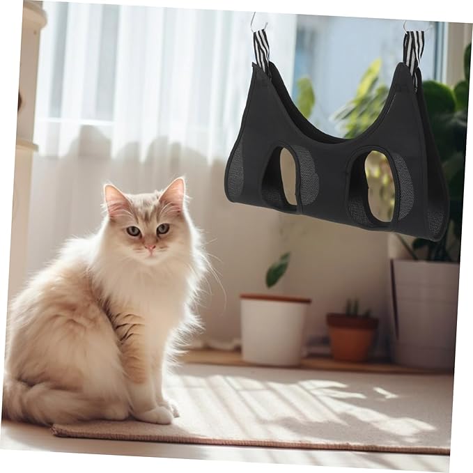 BESPORTBLE Animal Hammock for Cats and Dogs Space-Saving Grooming Sling for Nail Clipping Wall Door Mount Comfortable Pet Hammock for Easy Grooming and Care