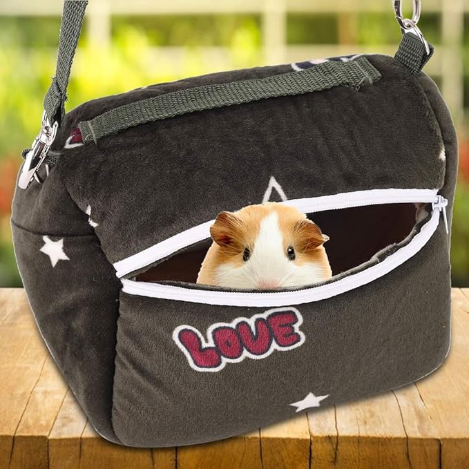 Hamster Carrier Bag, Small Animal Travel Carrier with Breathable Mesh, Portable Outdoor Pouch for Guinea Pig, Hedgehog, Sugar Glider, Squirrel