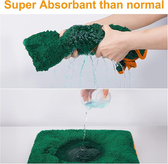 Bienbee Dog Bathrobe, Quick Drying Super Absorbent Dog Robes for After Bath, Warm Keeping Dogs Towel, Dogs Bath Supplies, Dark Green M