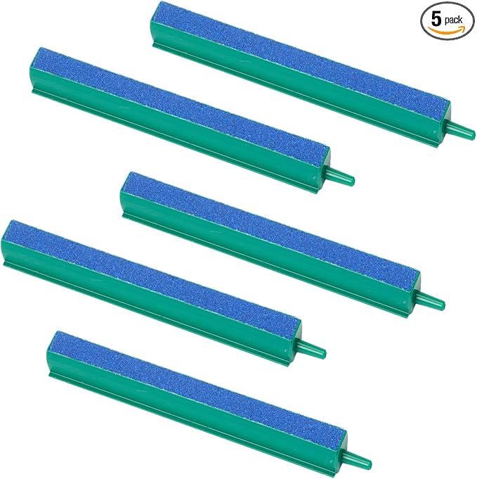 Aquarium Air Stones Bar 6 Inch Air Stone Kit with 5 Pcs Square Oxygen Diffuser Bubble Release Mineral Airstones for Fish Tank Pumps Small DWC Bucket Needs