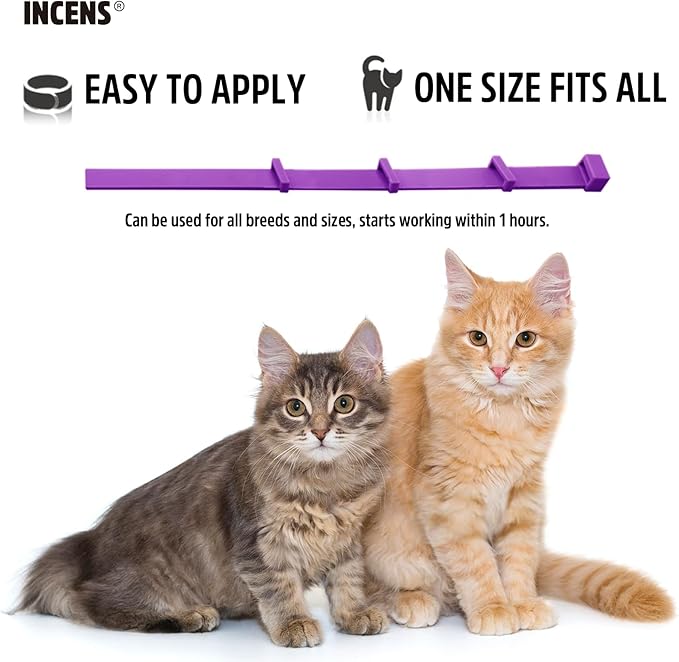 Calming Collar for Cats, Cat Calming Collar Anxiety Relief Adjustable,Essential Oil Collar with 45 Days for Kitten Medium Large Cats purple-1Pcs