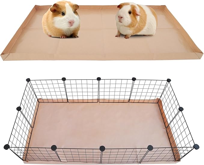 Disposable Guinea Pig Cage Liners, 36"x 24" Large Liner Bag for Guinea Pig Cage Bottom, Water-Resistant Kraft Paper (8 Pack)