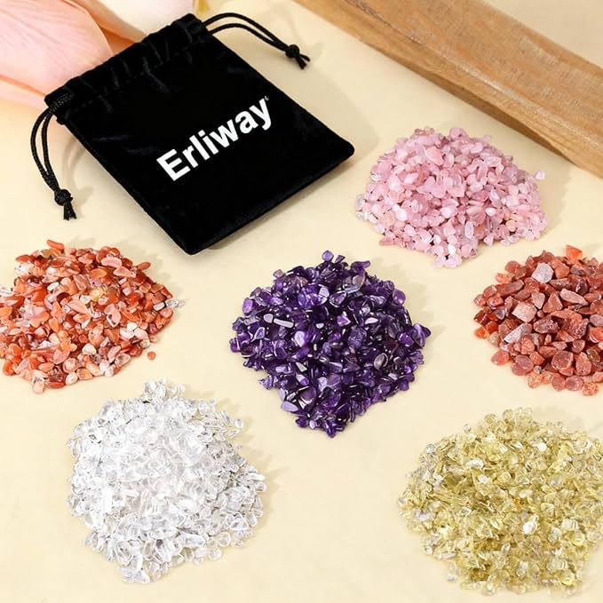 Erliway Black Tourmaline Crystal Chips Bulk for Vase Filler, 0.5 lb 7-9 mm | Natural Crushed Crystal Stone for Spell Jar, Aquarium Gravel, Reiki Healing Meditation, Jewelry Making, Resin Art, Home Décor