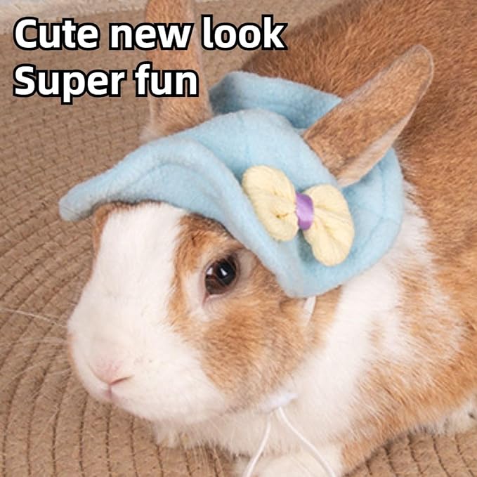 Guinea Pig Clothes,Rabbit Harness,Ferret Bunny Clothes with Pet Rabbit Harness and Leash Mini Hat Bag Cute Brooch for Kitten Small Animal Collars (Yellow)