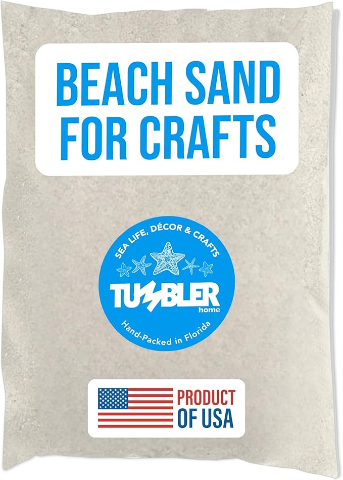 Real Beach Sand for Crafts, Decor & Vases, Small Bag of Sand, 2 Pounds | Fine decorative sand for crafting, resin art, terrarium, aquariums, centerpieces & coastal beach home decorations, tan