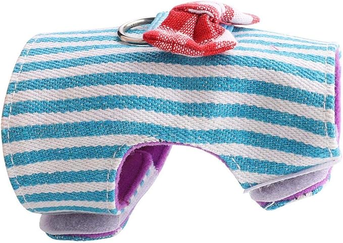 GOTOTOP 2PCs Small Pet Harness with Bowknot and Bell Decor, No Pulling Comfort Padded Vest Guinea Pig Harness and Leash Set for Ferret, Rats, Iguana, Hamster