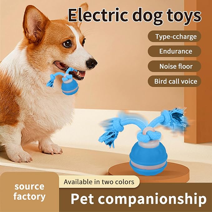 Interactive Dog Toys Dog Ball,Automatic Rolling and Bouncing Moving Dog Toy,Squeaky Rolling Balls with Flashing Light,USB Rechargeable Chew Toys for Puppy Small Dogs, Pet Ball to Keep Them Busy