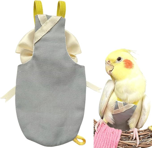 Bird Flight Suits Diapers, Parrot Flight Suits Diapers for Quaker Parakeets Cockatiels Conures Macaw African Grey, Bird Diaper, Parrot Clothes (Grey B,XL)
