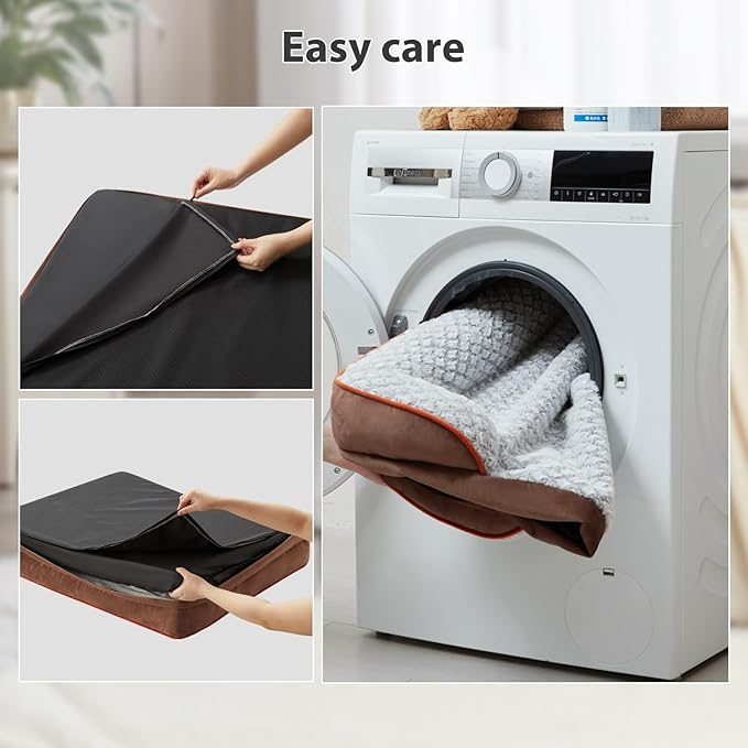 LEXTRO Orthopedic Dog Bed for Medium Dogs, Egg Crate Foam Bed for Medium Dogs, Equipped with Removable Waterproof Pillow Cover and Anti-Slip Bottom, Pet Bed