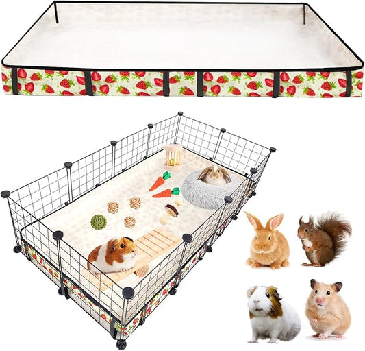 Guinea Pig Cage Liner，Washable Waterproof Oxford Cloth Cage Liners for Small Animals,Hamster Chinchilla Hedgehog Rabbit and Other Small Animals Not Include Cage (24x48 inches)