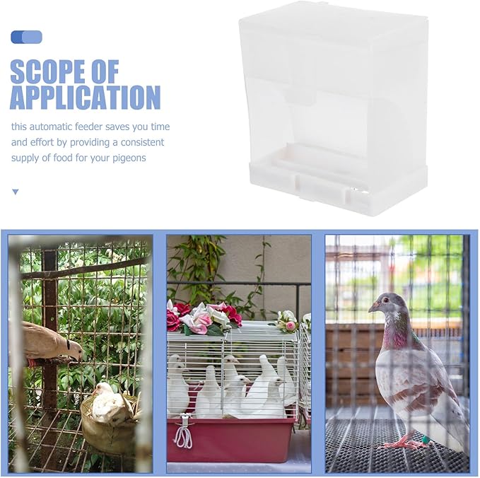 Cabilock No Mess Automatic Bird Food Box 450 Gram with Splash-Proof Design for Cage Parrot Feeding Station, Sturdy Seed Dispenser Suitable for Doves and Small Birds