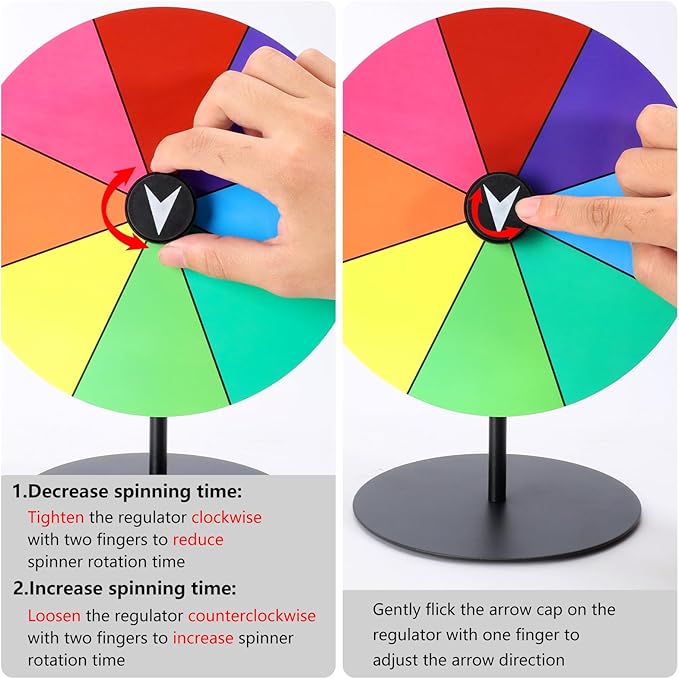 Airpark Prize Wheel Dry Erase 8 Inch Spinning Wheel for Prizes All Metal Tabletop Roulette Wheel of Fortune for Party Birthday Wedding Housewarming Christmas New Year Graduation and Carnival Games