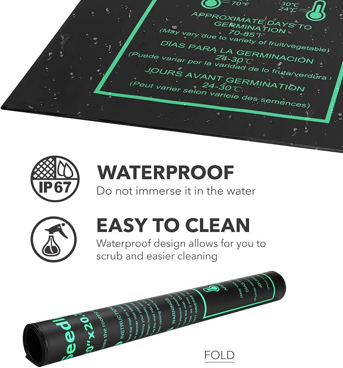 BN-LINK 20" x 20.75" Seedling Heat Mat with Thermostat Controller Combo Set | Plant Heating pad for Seed Starting with Temperature Control, Warming Mat for Indoor Growing, Plants Germination, ETL Listed