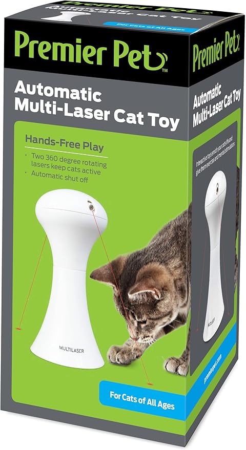 Premier Pet Automatic Multi-Laser Cat Toy, Interactive Toy for Indoor Cats