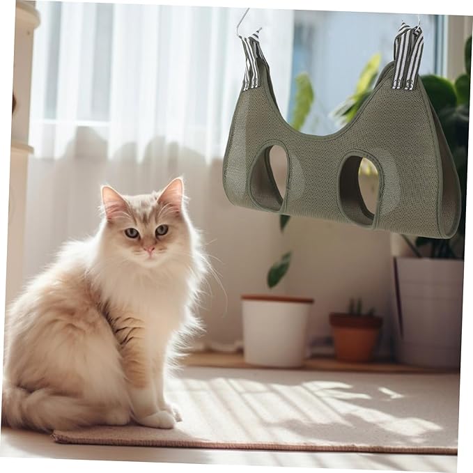 BESTonZON Cat and Dog Grooming Hammock for Nail Clipping Space-Saving Pet Hammock with Easy Installation Versatile Design for Grooming Needs Elegant and Multifunctional for Home Use