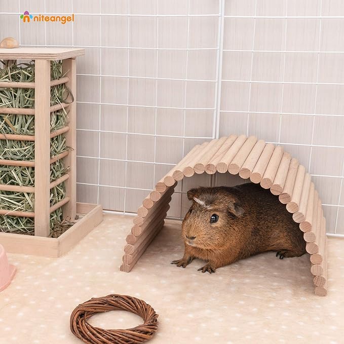 Niteangel Hamster Climbing Ladder Wooden Suspension Bridge for Guinea Pigs Rats Hedgehog Gerbils Mouse Sugar Glider and Other Small Animals (Medium)