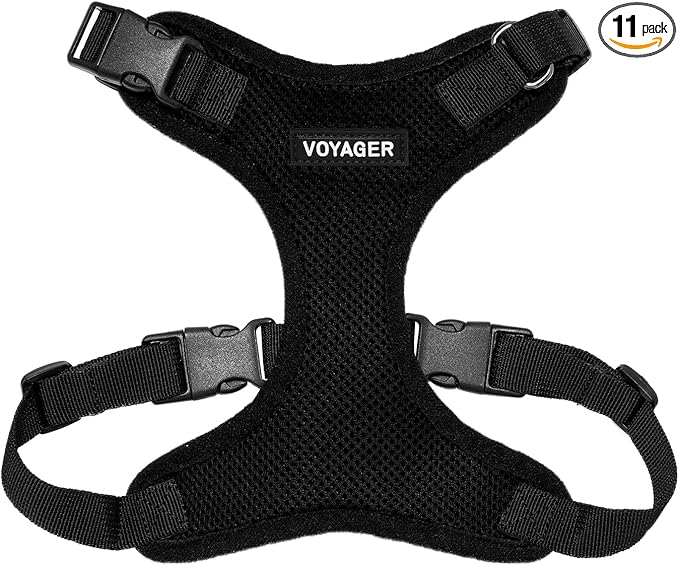 Voyager Step-in Pet Harness - All Weather Mesh, Adjustable Step in Harness for Cats and Dogs by Best Pet Supplies - Black, XS