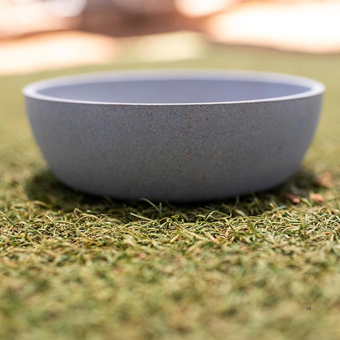 Loving Pets - Dolce Bamboo - Eco-Friendly Pet Bowls & Dishes for Dog, Cats, Puppy Food and Water Bowl -Sustainable and Dishwasher Safe, Made with Real Bamboo (Large, Slate-Grey)